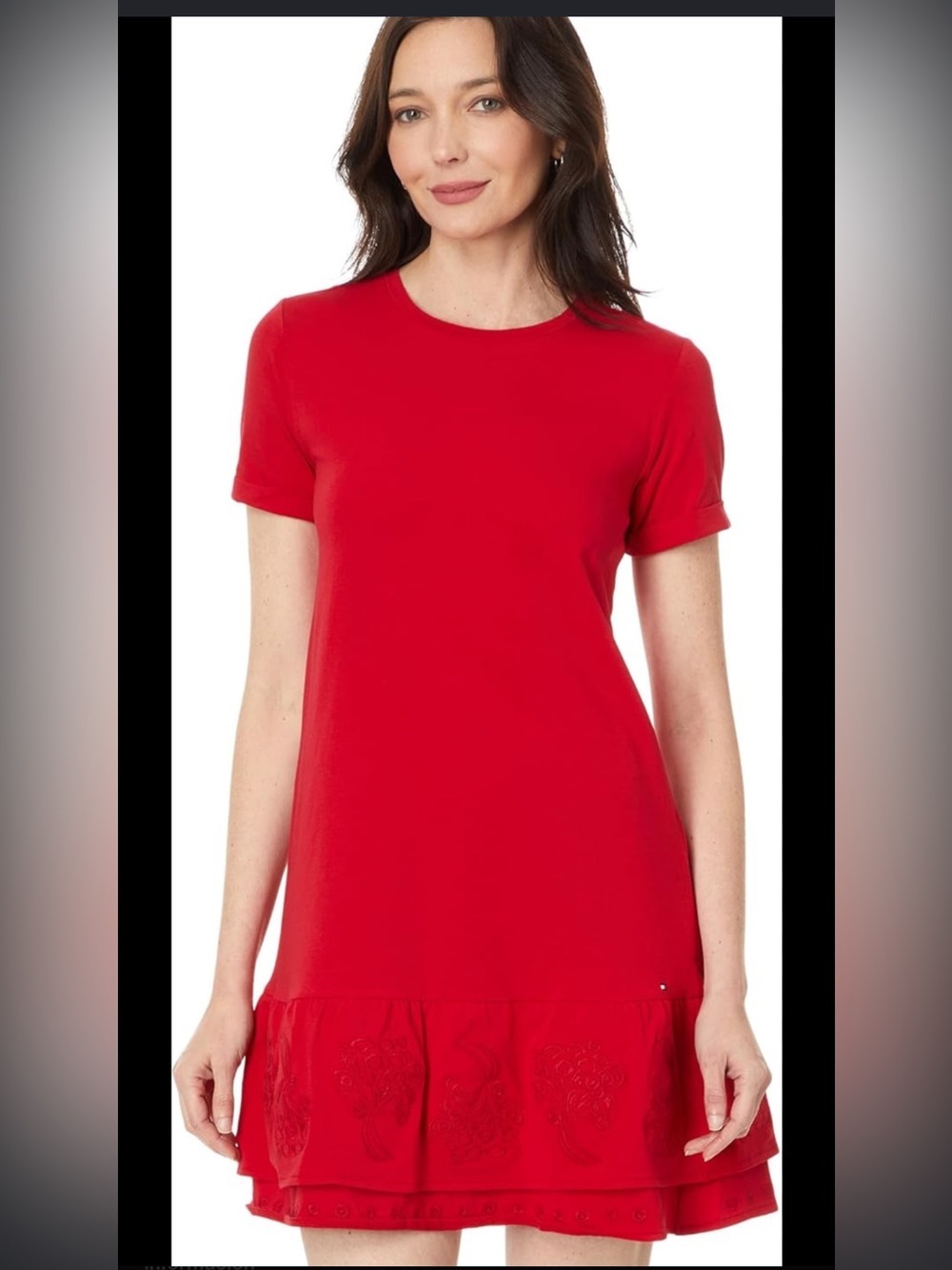 Tommy Hilfiger Red Short-Sleeve Shift Dress